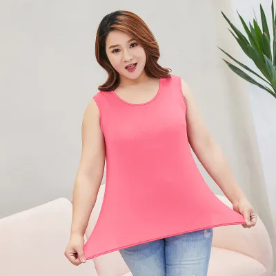 Summer Women Casual Plus Size Solid Color Modal Tank Top