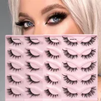 Wholesale Women Natural Thick Segmented Hair False Eyelash Glue Tweezers Set