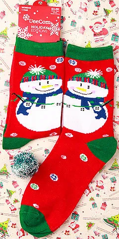 Women Fashion Cartoon Cute Santa Snowflake Cotton Socks