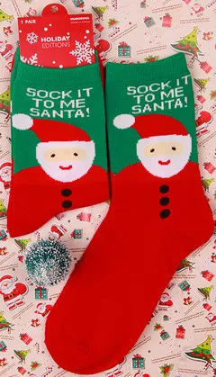Women Fashion Cartoon Cute Santa Snowflake Cotton Socks