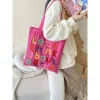 Multicolor Letter Towel Embroidered Rose Shoulder