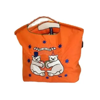 Women Fashion Embroidered Nylon Large Capacity Canvas Shopping Bag