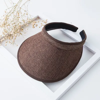 Women's Straw Sun Hat Visor No Roof