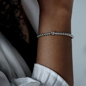 Women's Fashion Geometric Round Handmade Beaded Titanium Steel Bracelet
