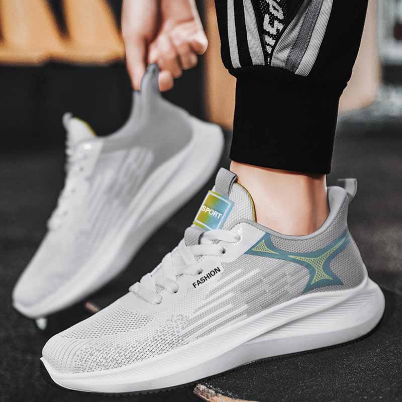 Wholesale Men Leisure Sports Lace-Up Mesh Thick-Soled Sneakers