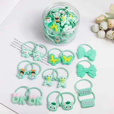 Kids Girls Cute Sweet Cartoon Flower Hair Rope Plastic Resin Elastic Bands