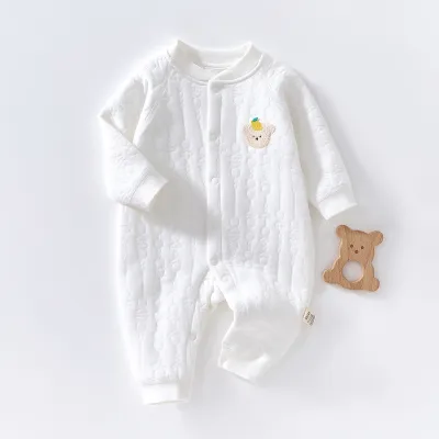 Baby Boys Girls Casual Cute Cartoon Print Long Sleeve Romper Neutral