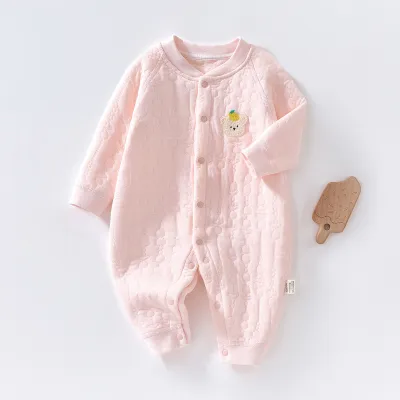 Baby Boys Girls Casual Cute Cartoon Print Long Sleeve Romper Neutral