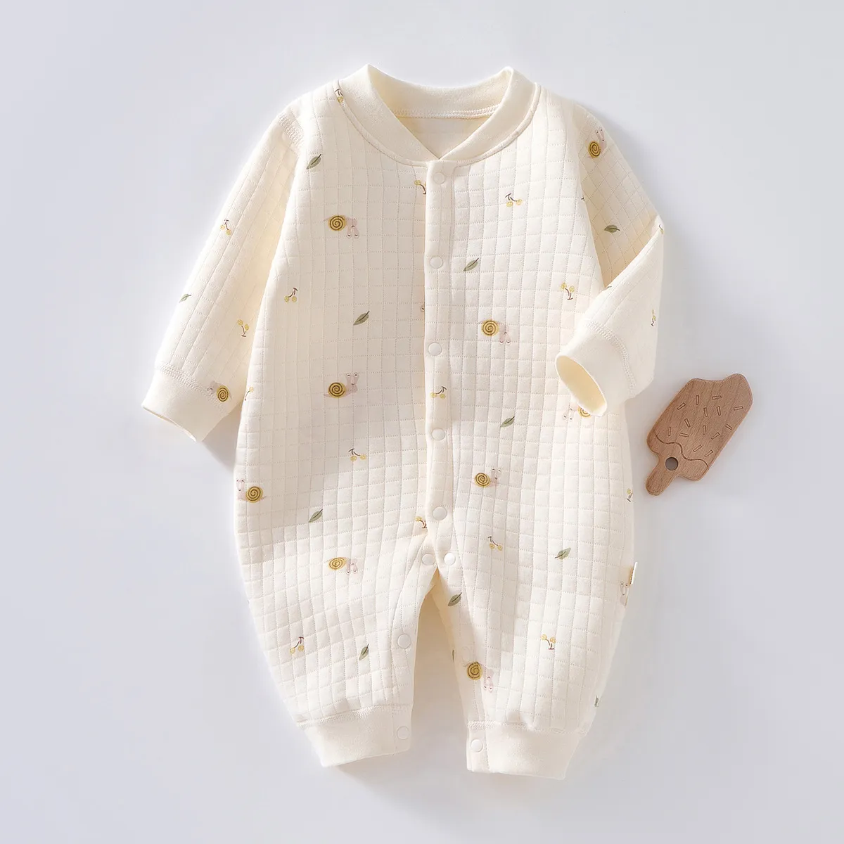 Baby Boys Girls Casual Cute Cartoon Print Long Sleeve Romper Neutral