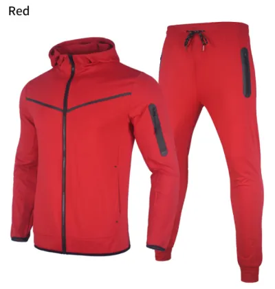 Men Casual Sports Long Sleeve Zipper Hoodies Trousers Set