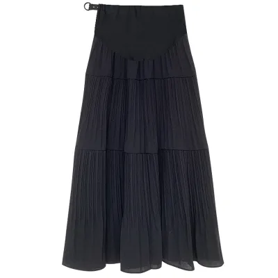 Summer Pregnant Women Fashion Creased A- Line Belly Skirt