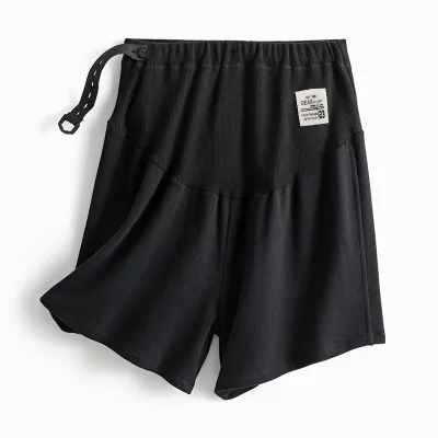 Summer Maternity Casual Solid Color Abdominal Adjustable Shorts