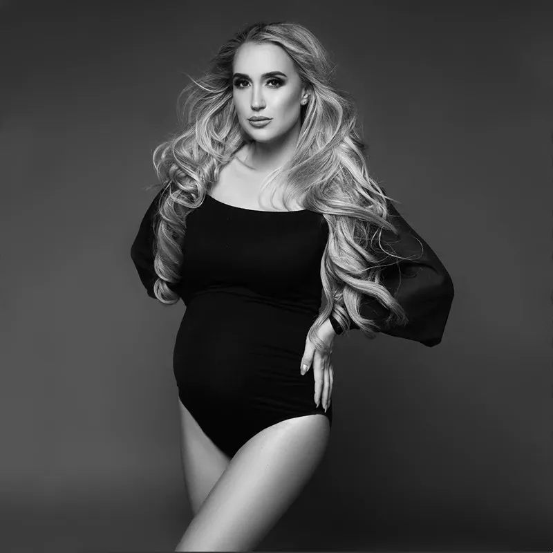 Pregnant Women Fashion Sexy Off Shoulder Stretch Long Sleeve Bodysuits