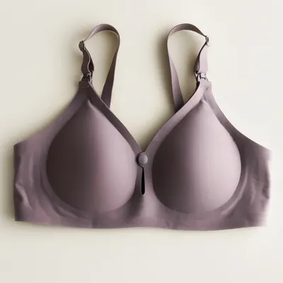 Pregnant Women Nursing Underwear Front Buckle Without Steel Ring Simple Natural Nylon