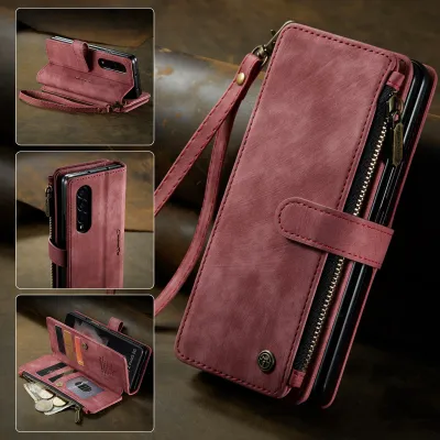 Women Retro Card Wallet Samsung Phone Case TPU Leather