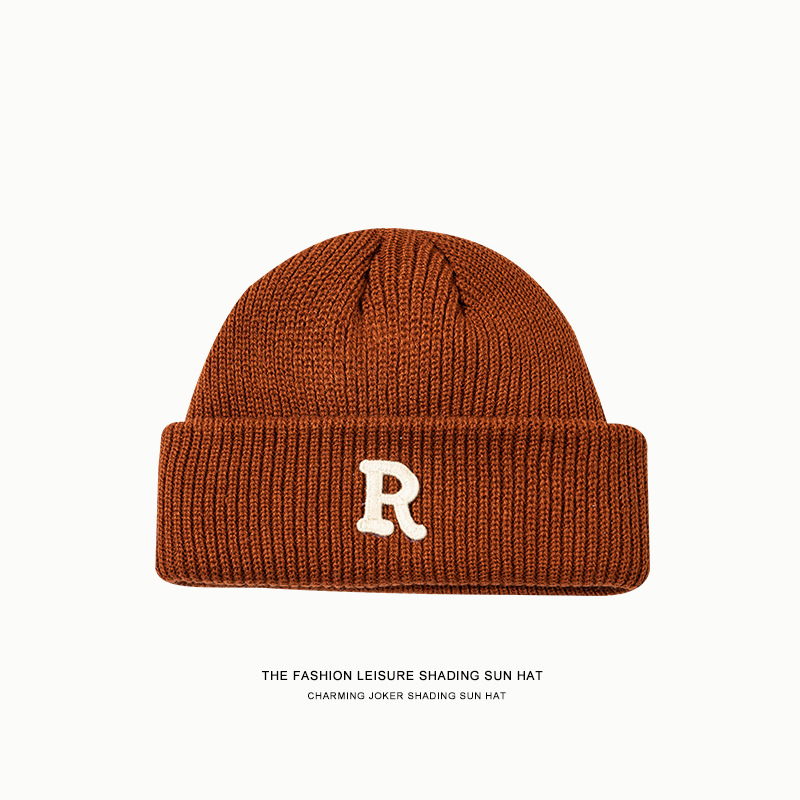 Wholesale Simple Neutral Letter Embroidered Knitted Wool Hat