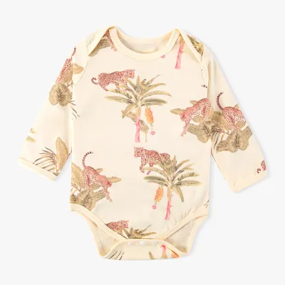 Kids Baby Boys Girls Casual Cute Cartoon Print Long Sleeve Romper Cotton Pullover Triangle Climb