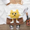 Short Sleeve Big Pocket Puppy Brown Pants