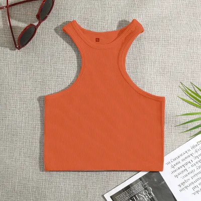Women Casual Solid Color Sports Running Tank Top