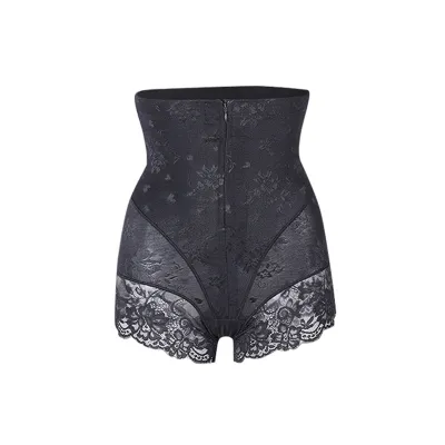 Women High Waist Lace Zipper Belly-Lifting Shaping Pants