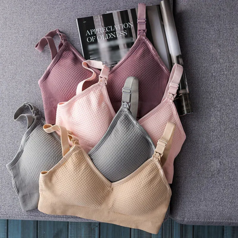 Pregnant Women Fashion Gathered Anti-Sagging Without Steel Ring Lactation Underwear