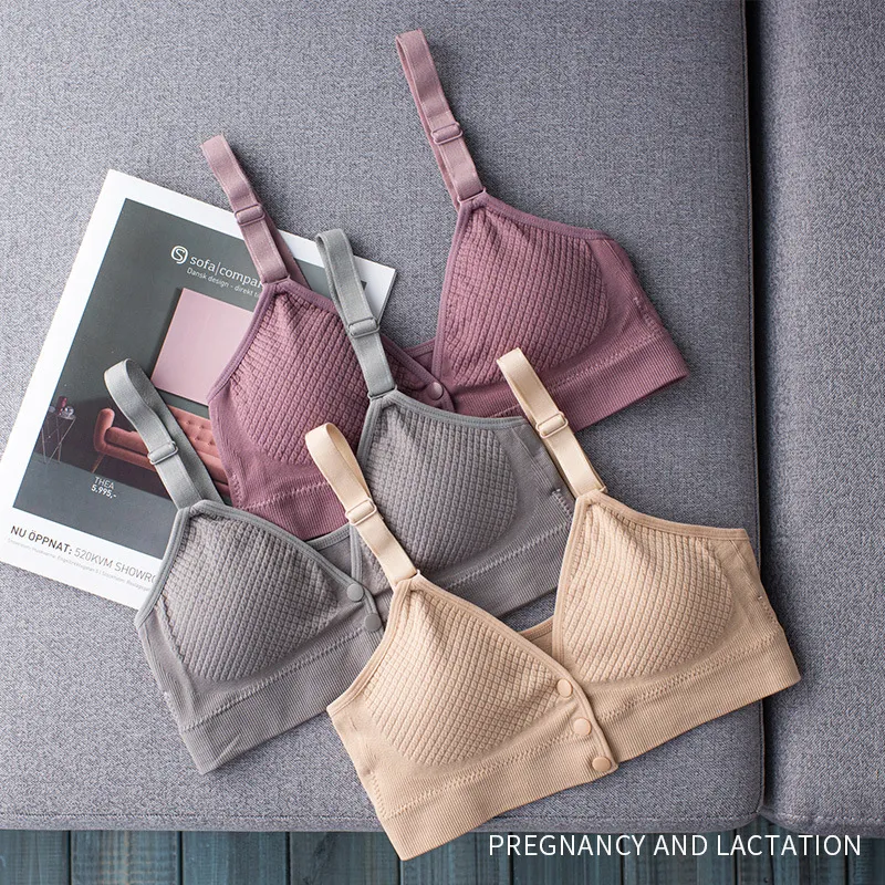 Pregnant Women Fashion Gathered Anti-Sagging Without Steel Ring Lactation Underwear