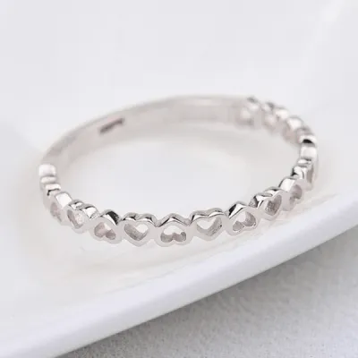 Women Simple Heart-Shaped Hollow Alloy Ring