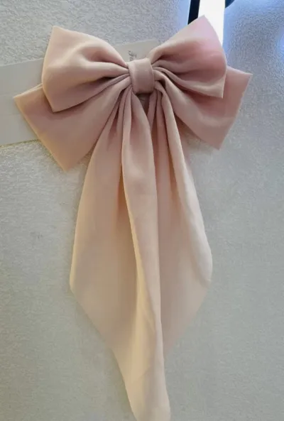 Women Fashion Exaggerated Oversized Bow Ribbon Spring Hairpin