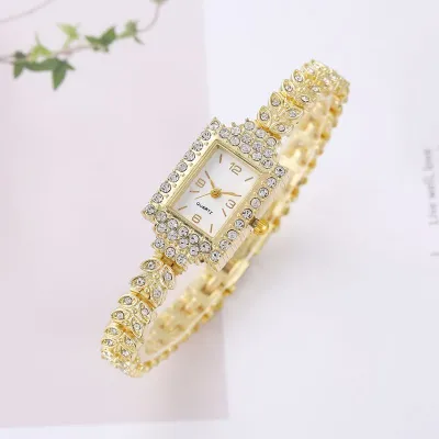 Women's Fashion Square Quartz Bracelet Watch - Alloy Case, Leisure Style