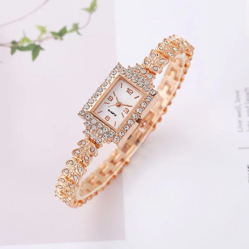 Women's Fashion Square Quartz Bracelet Watch - Alloy Case, Leisure Style