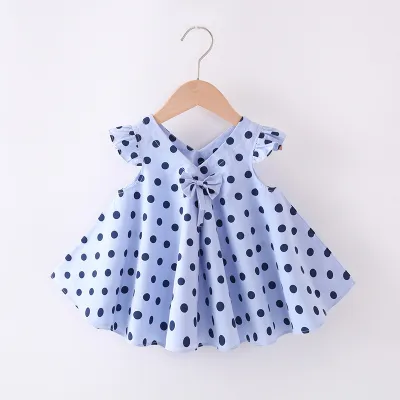 Kids Baby Girls Casual Cute Heart-Shaped Polka Dot Fruit Print Sleeveless Pleated Cotton Dress