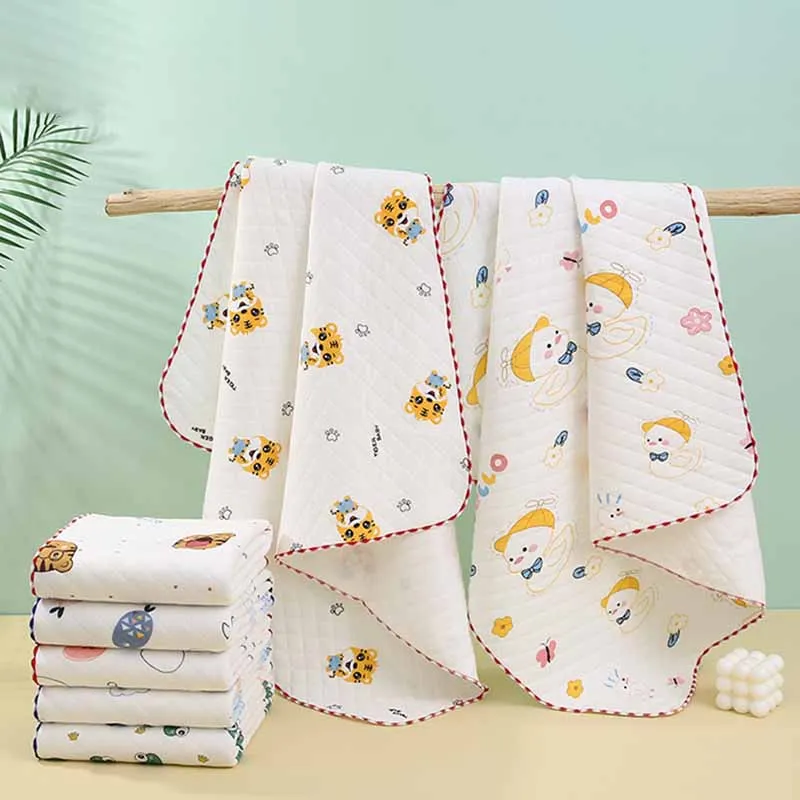Newborn Boys Girls Spring Autumn Cute Cartoon Print Pure Cotton Wrap Swaddling Blanket