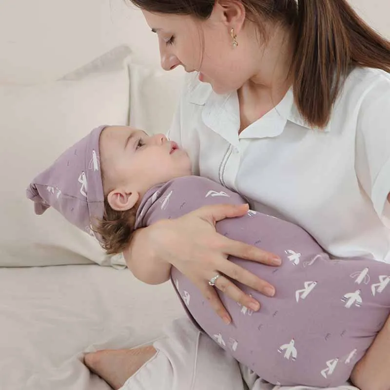 Newborn Boys Girls Spring Autumn Cute Cartoon Animal Print Pure Cotton Wrap Swaddling Blanket