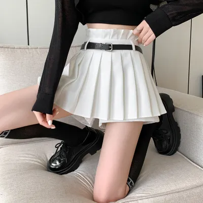Women's Pleated Skirt Solid Color Street Hipster Sexy Wind