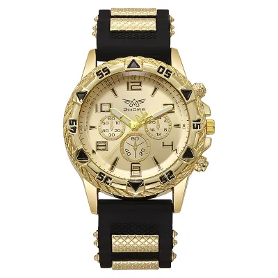 Men's Fashion Business Quartz Watch with Large Dial and Fake Three Eyes