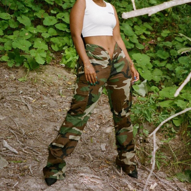 Pantalon cargo femme camouflage shops