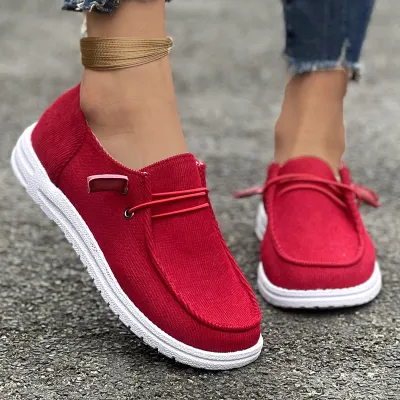 Plus Size Women Flat Loafers Slip On Suede Round Toe Casual Shoes Low Top