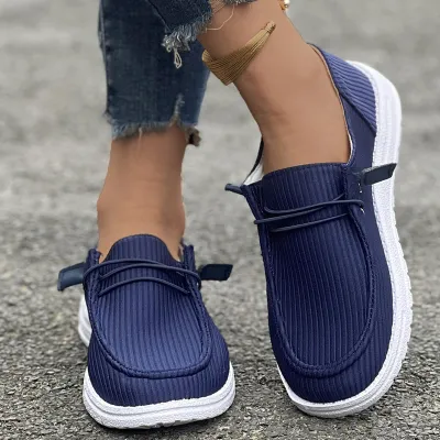 Plus Size Women Flat Loafers Slip On Suede Round Toe Casual Shoes Low Top