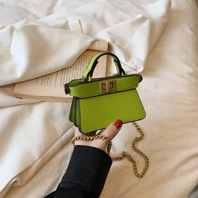 Women Fashion Buckle Square Chain Mini Crossbody Bag