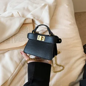 Women Fashion Buckle Square Chain Mini Crossbody Bag