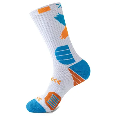 Men Simple High-Top Thick Breathable Geometric Pattern Socks