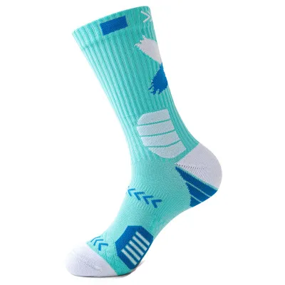 Men Simple High-Top Thick Breathable Geometric Pattern Socks