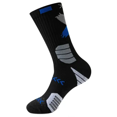 Men Simple High-Top Thick Breathable Geometric Pattern Socks