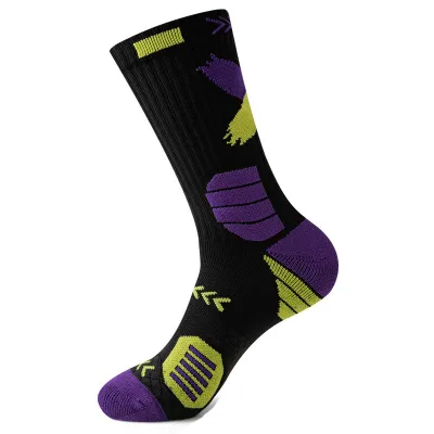 Men Simple High-Top Thick Breathable Geometric Pattern Socks