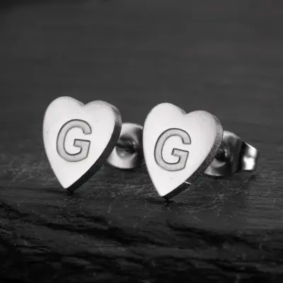 Women Simple Stainless Steel Heart-Shaped Earrings