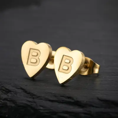 Women Simple Stainless Steel Heart-Shaped Earrings