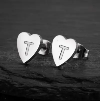 Women Simple Stainless Steel Heart-Shaped Earrings