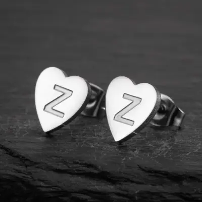 Women Simple Stainless Steel Heart-Shaped Earrings