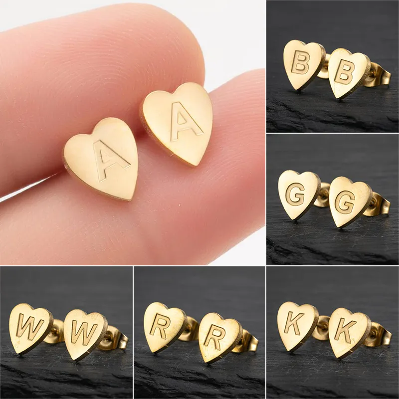 Women Simple Stainless Steel Heart-Shaped Earrings