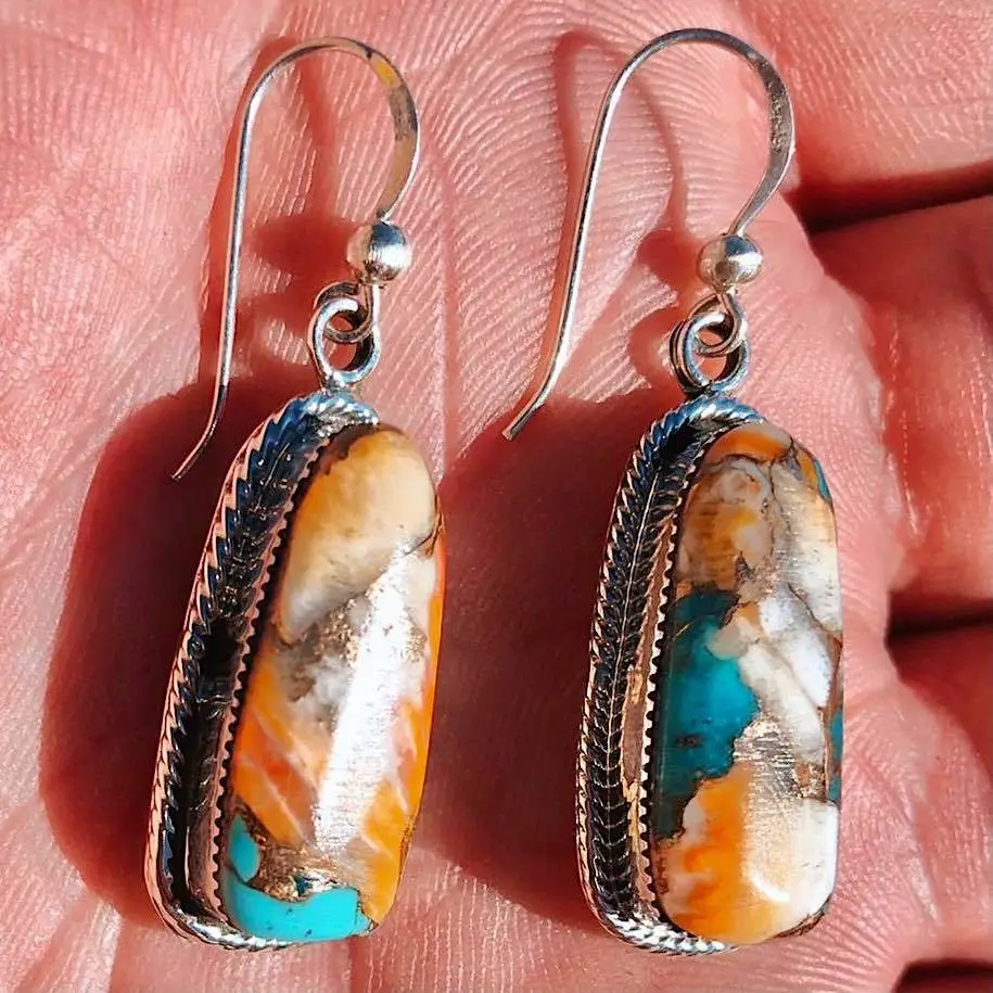 Women Vintage Drop-Shaped Colorful Alloy Earrings